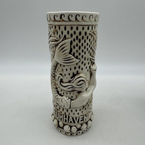 TikiRob Rumhaven Mermaid Siren Glazed Ceramic Tiki Mug 3D Raised Design Barware - Picture 1 of 9
